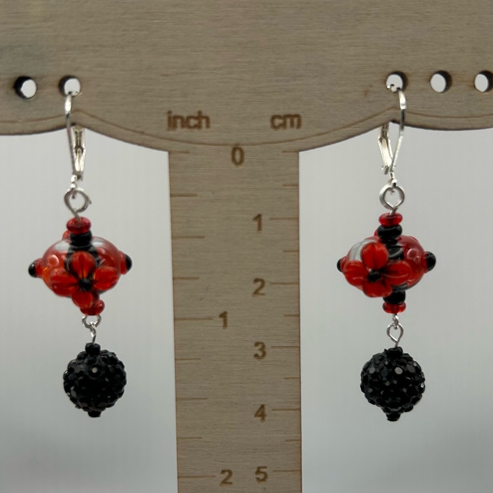 Wedding Cake & Crystal Balls Dangle Earrings